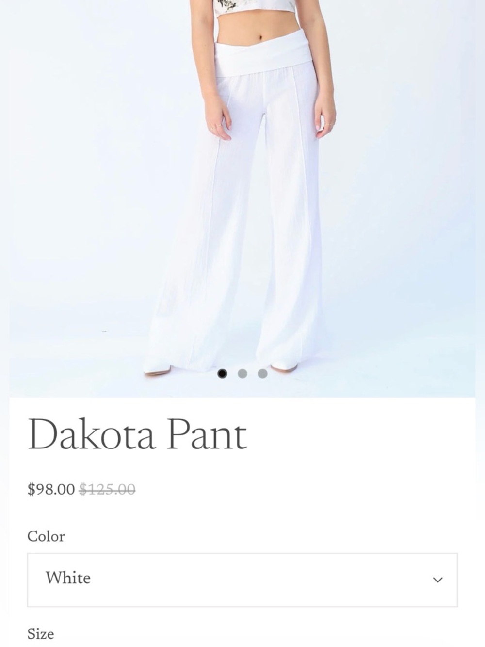 Tribe Kelley Dakota Pant Wide Leg with Fold Over Waistband - Picture 11 of 11